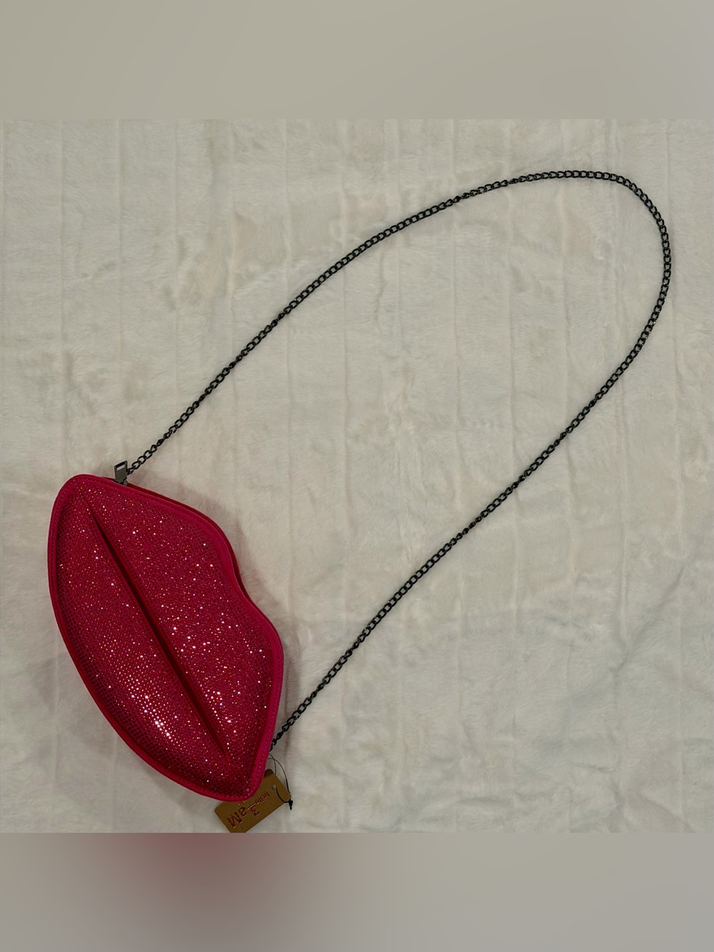 3AM Forever Pink Rhinestone Lips Crossbody Bag BAM Forever Inspired Y2K